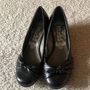 Black, small heel shoes